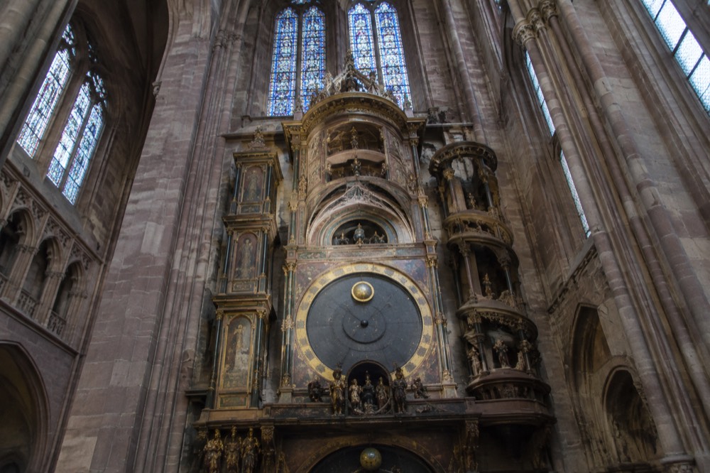 The astronomical clock inside Strasbourg Cathedral