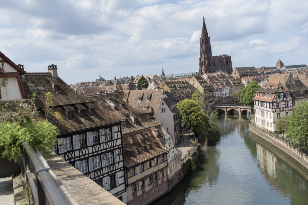 Rooftops of the Grande Île seen from a high terrace in Strasbourg