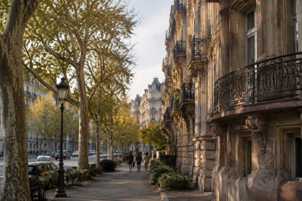 Grand ornate facades and tree-lined avenues in the Neustadt district of Strasbourg