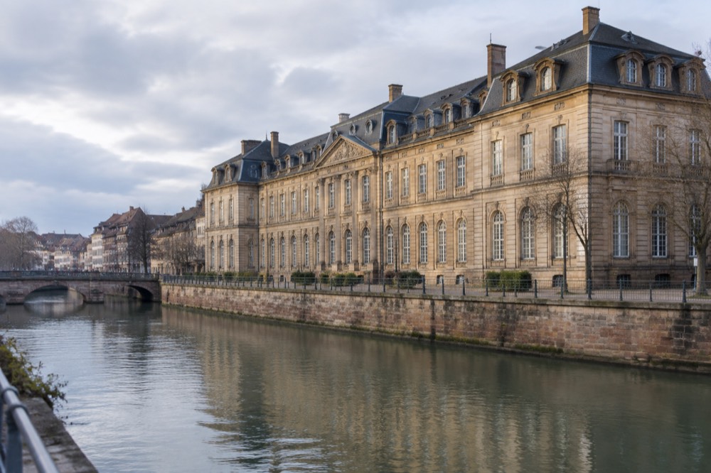 The facade of the Palais Rohan on the riverside in Strasbourg